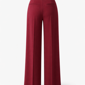 Pantalon large taille haute 100 % coton anti-plis respirant pour femme - Vente en gros OEM - Fournisseur de pantalons personnalisés pour commandes en gros - Product Image 2