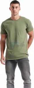 T-shirts vierges écologiques pour hommes en polyester/coton, coupe classique, respirants, tailles jeunes et adultes, vente en gros - Product Image 4