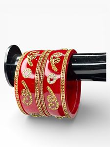 Conjunto de Brazaletes Acrílicos Románticos y Modernos con Borde de Perlas, Chapados en Oro, para Bodas, Uso Festivo, Precio al por Mayor - Product Image 2