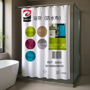 Cortina de Ducha Impermeable de PVC de 180*180cm, Cortina de Baño Impermeable - Product Image 3