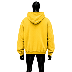 HIGH QUALITY Men's Yellow Hooded Zip-Up <b>Sweatshirt</b> Regular Fit Printed Dot Pattern Casual Autumn Wear FRONT POCKET <b>RETRO</b> Y2K AES - Product Image 2