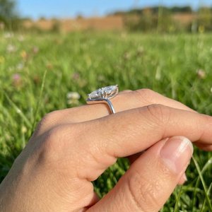 Elegant Gold Plated 925 Sterling Silver Lab Grown Diamond <b>Adjustable</b> <b>Ring</b> Brilliant Stone Setting Designer Fashion Jewelry - Product Image 3