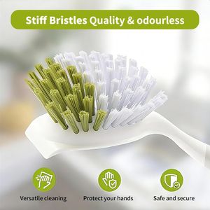 Set di 3 Spazzole per Piatti con Setole Rigide e Manico per Pulizia di Piatti, Pentole, Padelle, Lavello e Ghisa - Product Image 3