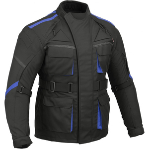 Men's Black Blue Plus Size Motorcycle Jacket Windproof Waterproof Breathable Stand Collar Zipper Front Regular Fit Autumn <b>Winter</b> - Product Image 1
