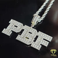 Collier Hip Hop de Luxe avec Pendentif Lettre 'CEO King' en Moissanite et Diamants Sertis