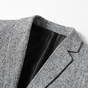 Blazer Premium pour Homme en Mélange de Laine, Veste de Costume Formelle à Revers Cranté, Tenue Professionnelle, OEM ODM Marque Privée Vente en Gros - Product Image 4