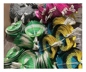 พัดไม้ไผ่ทำมือสไตล์ใบปาล์มสำหรับงานแต่งงานและตกแต่ง - Product Image 4