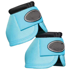 Bottes de protection pour chevaux, couleur unie, tissu respirant en maille, fermeture Velcro noire pour la protection des jambes, bottes de protection de couleur unie - Product Image 6
