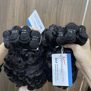 Raw Vietnamese Steam Fuzz <b>Curly</b> Weft Hair Wholesale Human Hair <b>Extension</b> Bundle Raw Hair Bundles From Thanh an Top 1 Vendor - Product Image 6