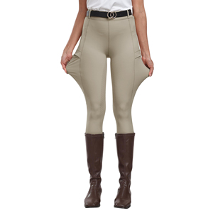 Custom Logo Women <b>Equestrian</b> Breeches Silicone Grip Ladies Horse Riding Pants Wholesale Breathable High Quality Riding Tights - Product Image 3