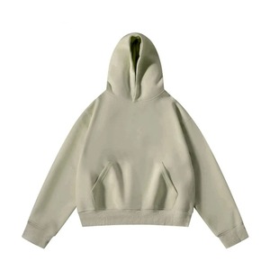 Men's Olive Green Hooded Sweatshirt Oversized Fit Casual Fleece Long Sleeve Pocket Design Autumn Wear - Product Image 6
