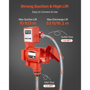 110V AC Electric 20 GPM 76 L/min Fuel Transfer Pump <b>Auto</b> Shut Nozzle Discharge Ho for Diesel Fuel - Product Image 3