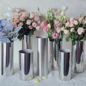 Luxury Gold Plated Metal Vase Set of 2 Modern Glam <b>Artificial</b> <b>Flower</b> Pots for Indoor Desktop Table Decor Wholesale - Product Image 5