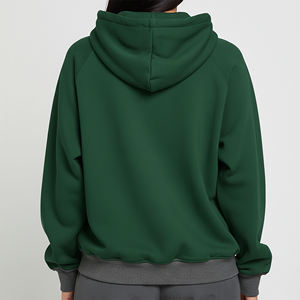 Sudadera con Capucha Corta Oversize para Mujer, Color Liso, Manga Larga, 100% Algodón Tejido Transpirable, Ideal para Otoño, Venta al por Mayor - Product Image 3