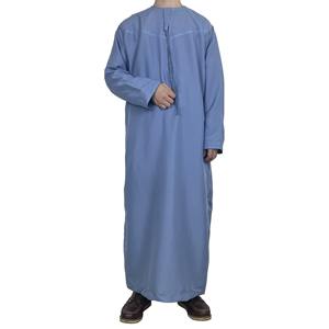 Thobe/Thawb ethnique pour homme en coton uni, respirant, à manches longues, longueur cheville, pour usage quotidien et prière, service OEM disponible - Product Image 2