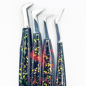 Pinzas Profesionales para Extensión de Pestañas, de Acero Inoxidable Brillante, Duraderas, de Alta Calidad, Agarre Fuerte, Curvadas, para Volumen, Venta al Por Mayor - Product Image 5