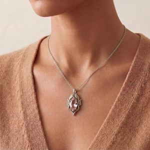 Pendentif Breloque Vintage Elven en Argent Sterling 925 Plaqué Or avec Pierre de Naissance, Bijou Inspiré de la Fantaisie, Cadeau Spécial pour Femme - Product Image 6