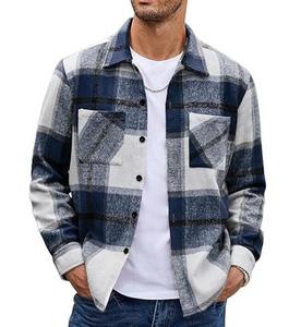Camisa de Franela para Hombre, Manga Larga, Estilo Hawaiano, Ropa Cálida de Primavera, Diseño de Logotipo Personalizado OEM, Camisa de Franela Informal - Product Image 2