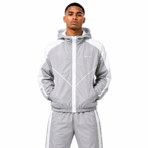 Hot Sale Nylon Tracksuit Men Hooded Windbreaker Sets Reflective <b>Patchwork</b> Y2K Streetwear OEM Wholesale Supplier men's <b>jackets</b> - Product Image 2