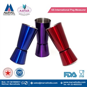 Herramientas de medición de bebidas de acero inoxidable, fabricante al por mayor, pinzas para vino internacional, doble Jigger con Color - Product Image 2