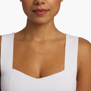 Collier station en or blanc 14 carats avec diamants de laboratoire ronds et marquises - Product Image 4