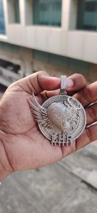 Colgante de Corazón Alado Iced Out, Estilo Hip Hop, Colgante Personalizado para Raperos, Colgante Bling con Moissanita VVS, Plata 925 - Product Image 4