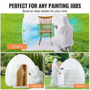 Tente de peinture portable pop-up 60 x 60 x 70 po avec sol intégré, fenêtre d'évacuation, sac de rangement et abri pliable pour peinture au pistolet - Product Image 2