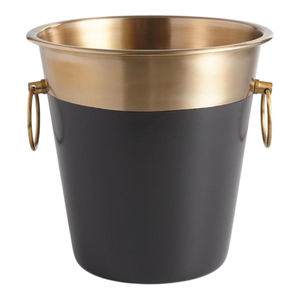 Cubo de hielo moderno de aluminio artesanal con forma de onda, con cuchara, enfriador de vino decorativo de metal pulido, cubo para champán para el hogar, bar y fiestas - Product Image 6