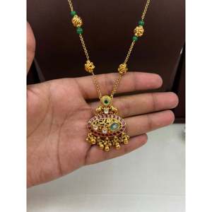 <b>Indian</b> Ethnic Artificial <b>Jewellery</b> Kavya Heritage Delicate Semi Long Necklace <b>Set</b> - Product Image 2