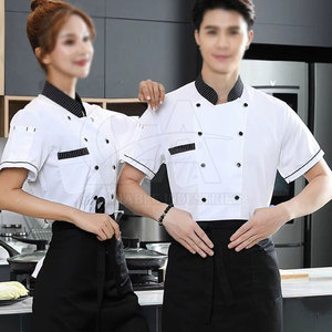 Chaqueta de Chef Profesional de Algodón de Alta Calidad para Uniforme de Restaurante, Cuello Mao, Chaqueta de Chef Ligera para Panadería y Cocina - Product Image 4