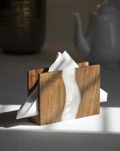 Moderno Porta Servilletas de Madera con Diseño de Doble Panel, Elegante Organizador de Pañuelos para Mesa de Comedor, Cocina, Restaurante y Uso Doméstico - Product Image 3