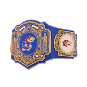 Cinturón de Campeonato de Lucha Libre Kansas Jayhawks Rock Chalk, Artículo Coleccionable Deportivo Personalizado de Alta Calidad - Product Image 5