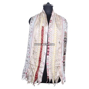Écharpe vintage en soie à 10 bandes Patti pour filles SC025 – Stole tendance avec patchs de sari indien, écharpe réversible colorée - Product Image 6