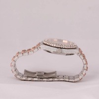 Montre Classique en Moissanite Diamantée, Entièrement Sertie, Style Hip Hop Bling VVS, Mouvement Automatique, Montre de Luxe en Acier Inoxydable