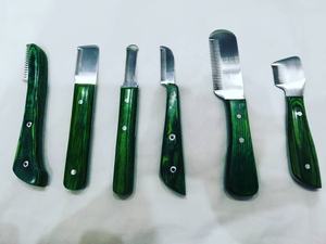 Juego de cuchillos para pelar de acero inoxidable con mangos de madera para herramientas de aseo de mascotas - Product Image 2