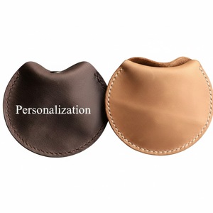 ซองใส่หูฟังหนังแท้ พร้อมช่องเก็บสาย หูฟังแบบกลม พกพาสะดวก มีกระดุมแป๊ก รับสกรีนโลโก้ ทำด้วยมือ - Product Image 5