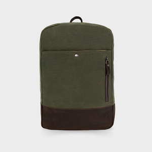 Sac à dos en cuir et toile, cuir véritable, résistant à l'eau, look vintage, pour ordinateur portable, haute qualité, vente en gros, fabricant OEM - Product Image 1