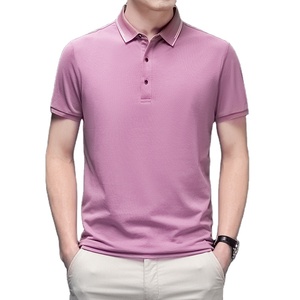 Compre camisetas polo nuevas con logotipo bordado personalizado, camisetas polo lisas 100% algodón para hombre - Product Image 2