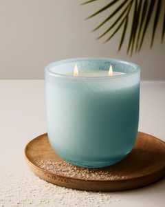 Portavelas redondo de vidrio turquesa con tapa resistente al calor para decoración del hogar - Product Image 5