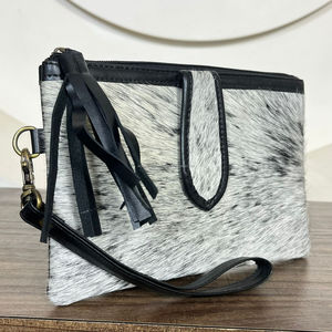 Nouvelle pochette à main en cuir de vachette de haute qualité en gros pour femmes, véritable cuir véritable, porte-cartes de crédit, porte-téléphone - Product Image 4