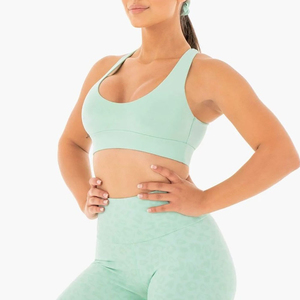 Soutien-gorge de sport pour femme de haute qualité, respirant, avec logo personnalisé, style simple, sensation seconde peau, grande taille, pour le yoga et le fitness, fermeture avant - Product Image 3