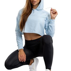 Venta al por mayor Plain Crop Top Hoodies LOGO Personalizado Multi Color Cropped Hoodies Mujeres Algodón Crop Top Hoodie 2026 - Product Image 3