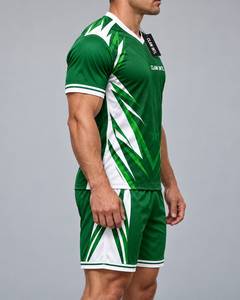 ชุดเสื้อฟุตบอลชาย CLAW INTL สีเขียวขาว คอวี แขนสั้น พิมพ์ลายแบบ Sublimation ผ้าโพลีเอสเตอร์ - Product Image 4