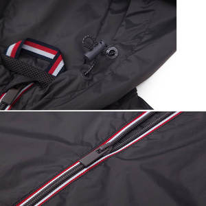 Men's Hooded Color Blocking Puffer Jacket Windproof Zipper Closure Regular Fit Winter Casual Wear <b>Red</b> and Gray - Product Image 4