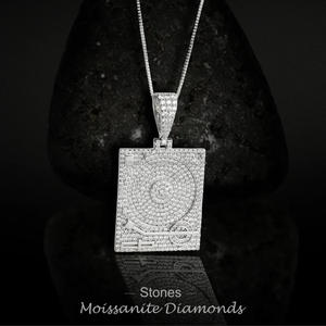 Fully Iced Turntable Pendant Necklace For DJs Music Lovers With Moissanite Diamonds Sterling Silver Hip Hop Jewelry - Product Image 3