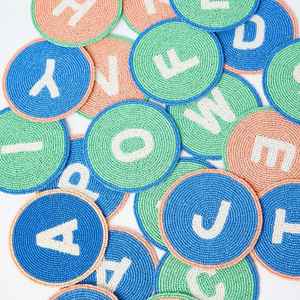 Ensemble de dessous-de-verre en perles de verre vert olive au design unique, motif garniture de martini ovale, avec support en tissu, pour cuisine, salle à manger, table, tapis à boissons - Product Image 3