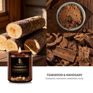 Teakwood Mahogany Scented <b>Candle</b> Wholesale | Luxury Home Fragrance <b>Bulk</b> - Product Image 2
