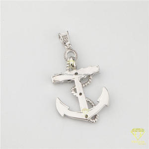 Iced Out Pendant in 925 Sterling <b>Silver</b> with VVS Moissanite Diamond Hip Hop Jewelry - Product Image 4