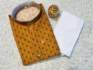 Conjunto de Kurta y Pijama Tradicional para Hombre con Jacquard y Pantalón de Algodón - Product Image 2