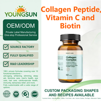 Tabletas Clínicamente Estudiadas con Colágeno Hidrolizado, Complejo de Vitamina C, E, Zinc y Biotina para la Elasticidad de la Piel, Hidratación, Antienvejecimiento y Cuidado de la Belleza